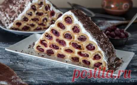 Торт "Дрова под снегом" с вишней - Будет вкусно - Медиаплатформа МирТесен