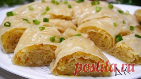 Рулет с картофелем (Ханум с картошкой)Вкуснятина из простых продуктов!