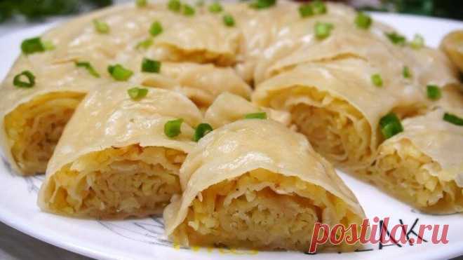 Рулет с картофелем (Ханум с картошкой)Вкуснятина из простых продуктов!
