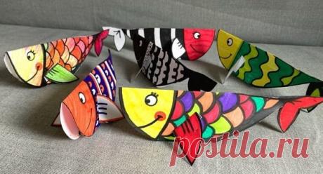 ​Стоячая рыбка из плотной бумаги