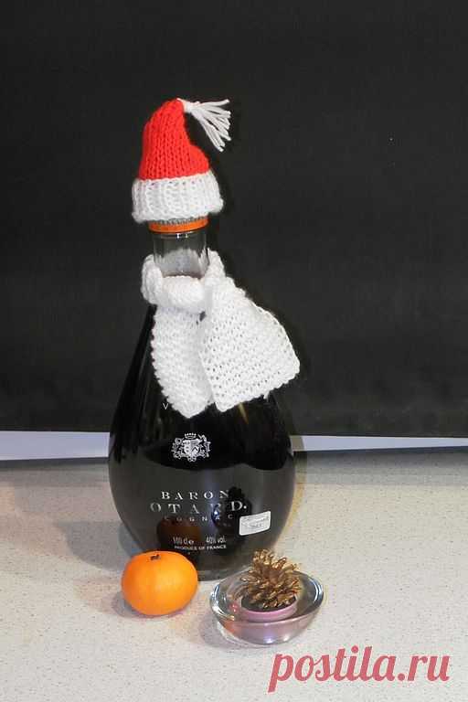новогодний наряд для бутылки "Санта" - шампанское,новогоднее шампанское
