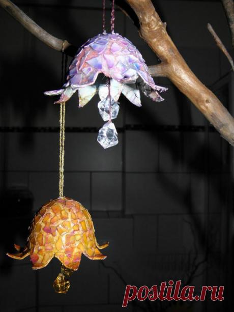 Колокольчики на новогоднюю ёлку из яичной скорлупы