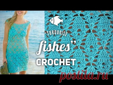ВЯЖЕМ ШИКАРНУЮ ТУНИКУ «Turquoise fishes»🐠! AMAZING CROCHET PATTERN