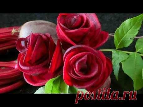 Art In Beetroot Rose Flower | Vegetable Carving Garnish | Roses Garnish (Italypaul)