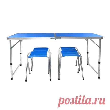 1.2m Blue Folding Table Portable Indoor Outdoor BBQ Picnic Party Camp Tables - US$69.99