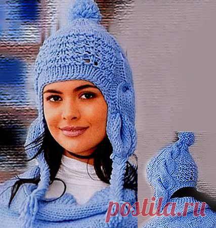 Снежная Королева – вязание спицами шапки с ушками | ВЯЗАНИЕ ШАПОК: женские шапки спицами и крючком, мужские и детские шапки, вязаные сумки