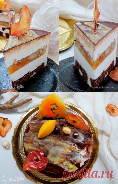 Торт «Бри-груша-херес». Ингредиенты: яйца куриные, яичные желтки, сахар