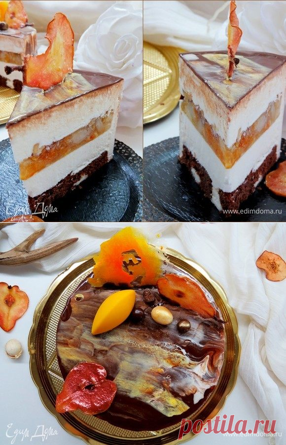 Торт «Бри-груша-херес». Ингредиенты: яйца куриные, яичные желтки, сахар