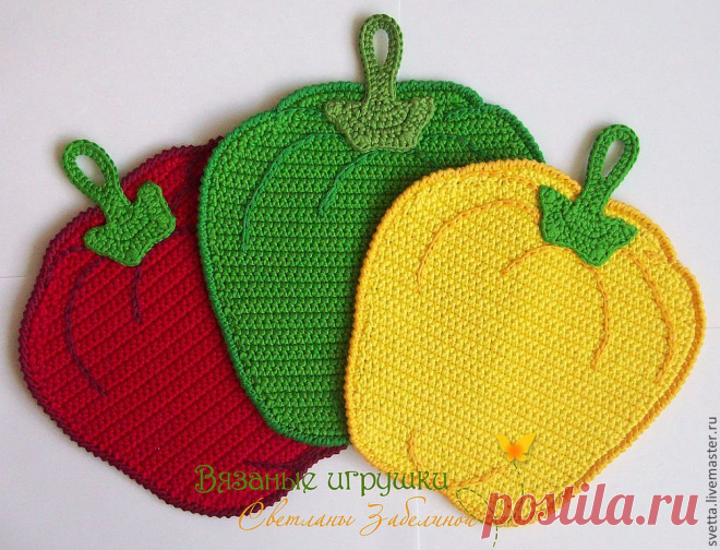 "Перчики" вязаные прихватки - прихватка,кухня,декор интерьера,кухонный интерьер