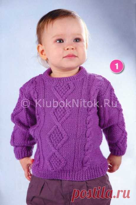 Сиреневый пуловер с ромбами | Вязание для девочек | Вязание спицами и крючком. Схемы вязания.