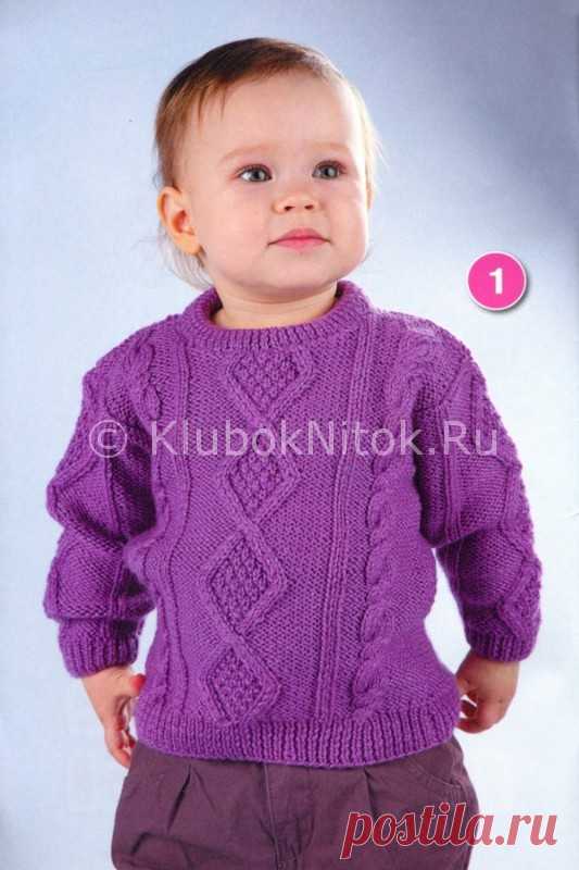 Сиреневый пуловер с ромбами | Вязание для девочек | Вязание спицами и крючком. Схемы вязания.