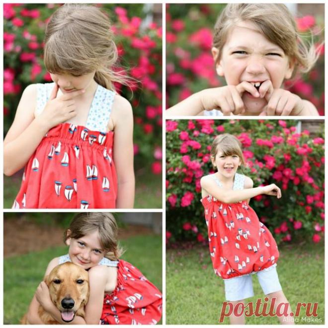 Шьем детский платье сарафан "тюльпан".