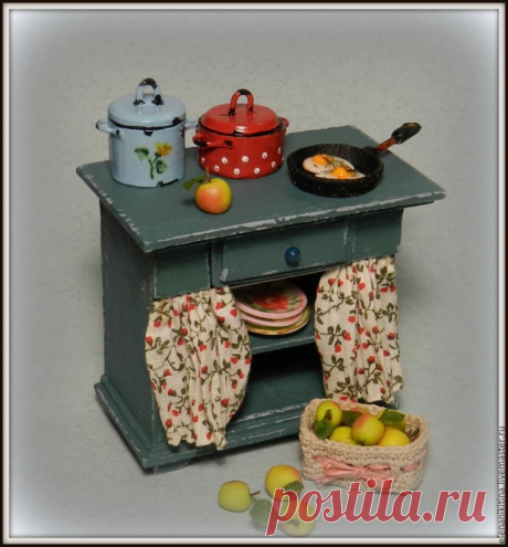 Мастерим миниатюрный кухонный стол для кукольного дома - Ярмарка Мастеров - ручная работа, handmade