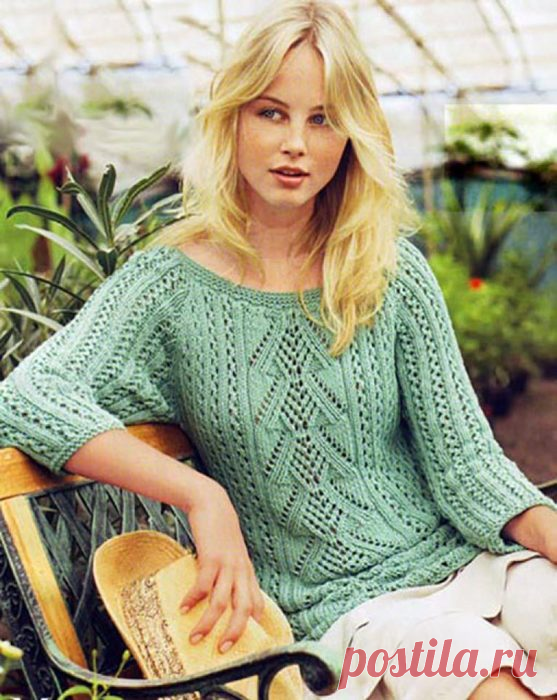 АЖУРНЫЙ ПУЛОВЕР С РУКАВОМ РЕГЛАН РАЗНЫМИ УЗОРАМИ СПИЦАМИ – ОПИСАНИЕ И СХЕМЫ ВЯЗАНИЯ | Рукоделие с Яной | Яндекс Дзен
