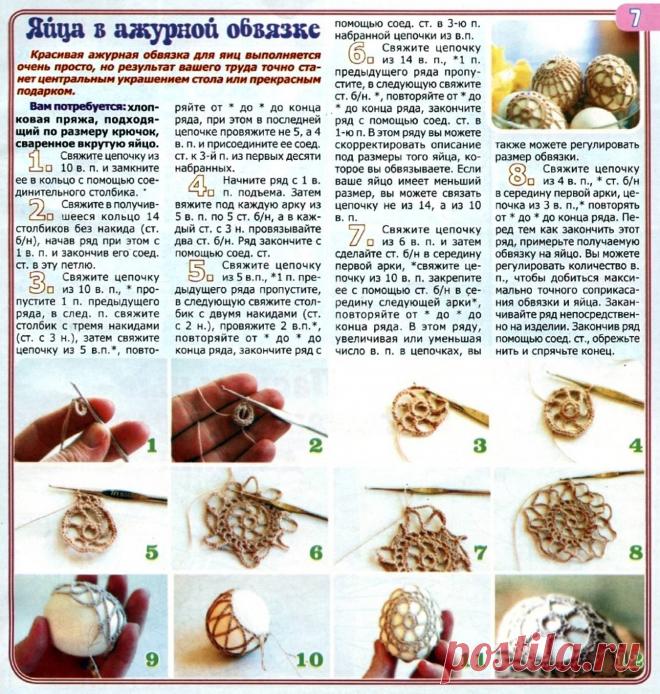 Яйца в ажурной обвязке