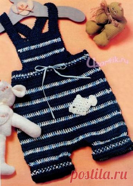 Летний комбинезон для малыша - Описание вязания, схемы вязания крючком и спицами | Узорчик.ру