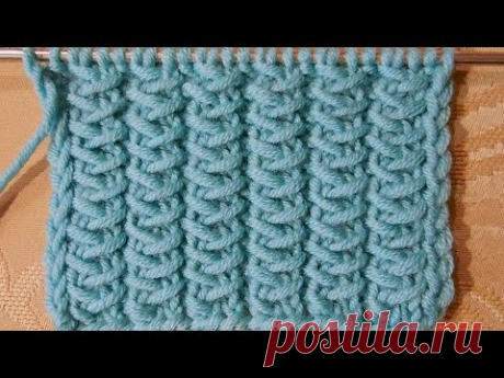 УЗОР СПИЦАМИ СТОЛБИКИ С ПЕРЕКИНУТЫМИ ПЕТЛЯМИ. KNITTING PATTERN. МАСТЕР-КЛАСС
