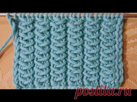 УЗОР СПИЦАМИ СТОЛБИКИ С ПЕРЕКИНУТЫМИ ПЕТЛЯМИ. KNITTING PATTERN. МАСТЕР-КЛАСС