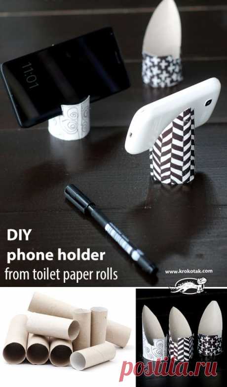 (49) How to make phone holder from toilet paper rolls | make it with paper