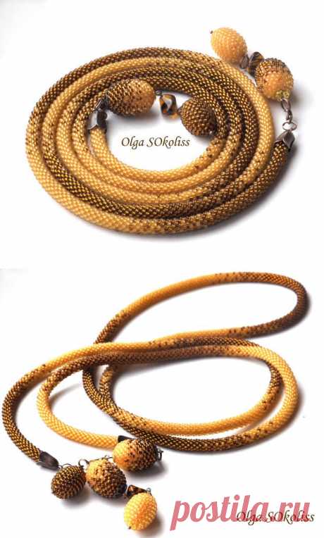 Лариат Медово-ореховый | biser.info - всё о бисере и бисерном творчестве