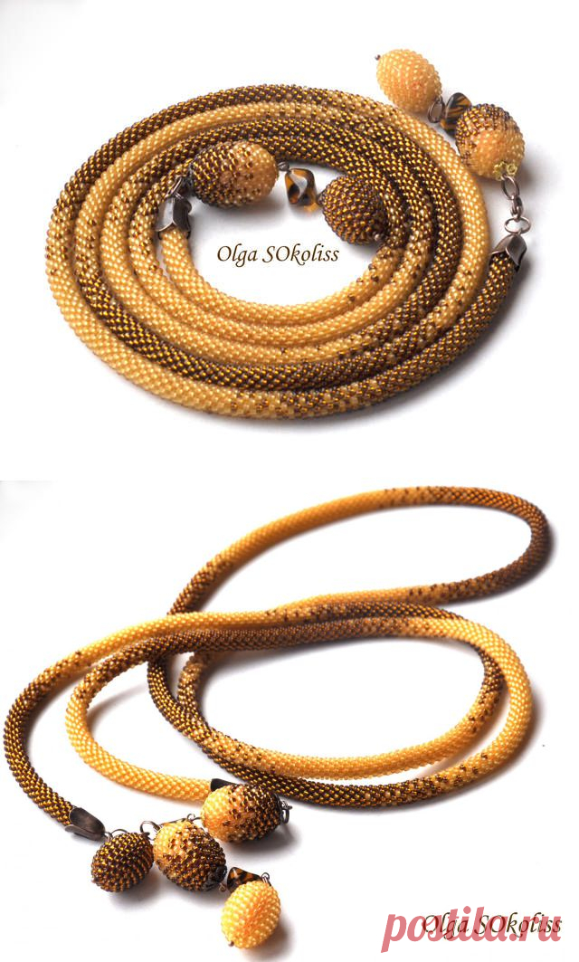 Лариат Медово-ореховый | biser.info - всё о бисере и бисерном творчестве