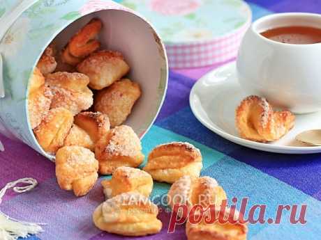 Печенье «Ушки» из творога без яиц