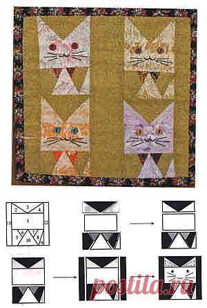 Озорные лоскутки - сайт о Kroykirе и лоскутному шитью - Узор «Котенок»