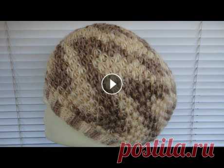 Шапка - берет узором Звездочки крючком. Crochet hat Шапка связана из Мохера в 2 нити, крючок № 3 и № 4. Расход пряжи 80 гр....
