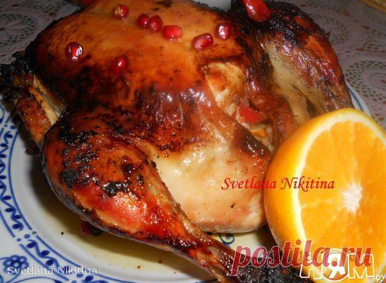 Курица запеченная с апельсином и гранатом - Рецепт с пошаговыми фотографиями - Ням.ру