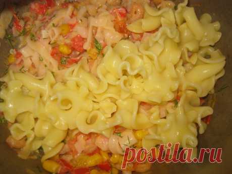 Вкусная паста с морепродуктами под чесночно-сливочным соусом - пошаговый рецепт с фото