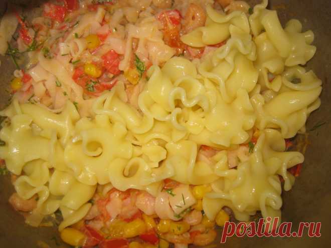 Вкусная паста с морепродуктами под чесночно-сливочным соусом - пошаговый рецепт с фото