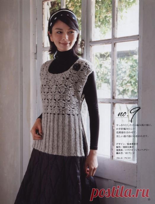 Симпатичный женский жилет крючком