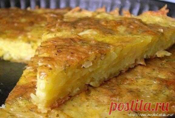 Любимая запеканка из тертого картофеля с сыром и чесноком!