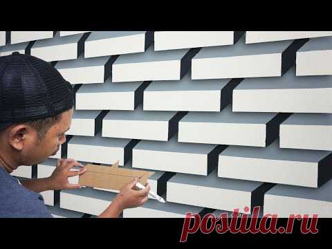 OPTICAL ILLUSION 3D WALL PAINTING IDEAS || 3D WALL ART DECORATION || EFEK CAT TEMBOK 3D