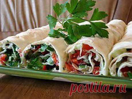Овощные рулетики - кулинарный рецепт.
