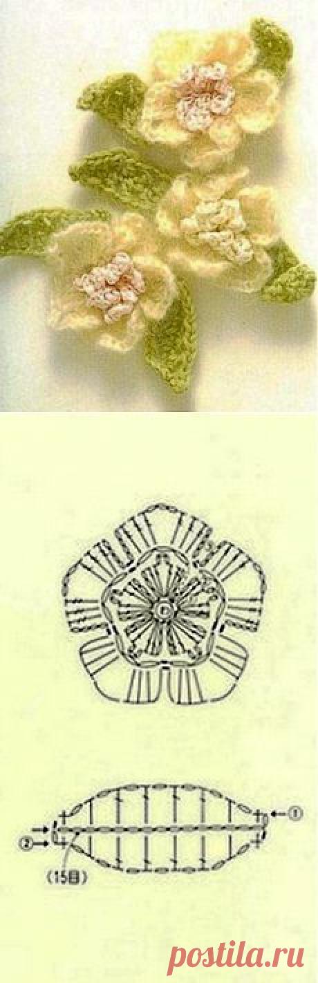 Вязание цветка крючком