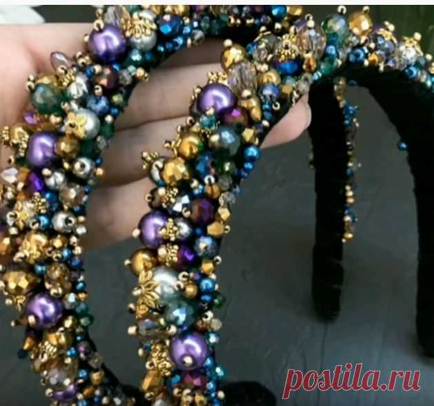 Нарядный ободок с бусинами | Креаликум