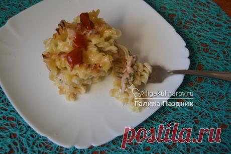 Запеканка с макаронами, фаршем и яйцом, рецепт пошаговый от Лиги Кулинаров.