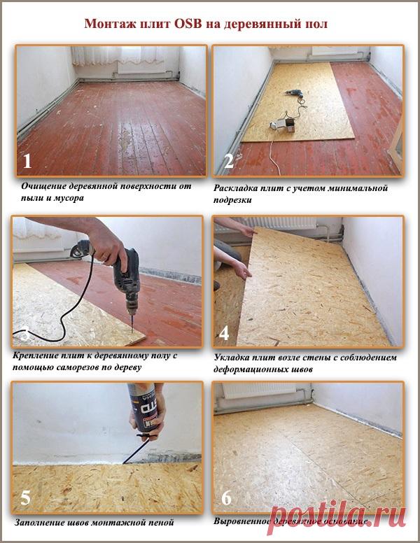 ОСБ плита на пол: толщина, правила укладки на бетонный и деревянный пол, по лагам