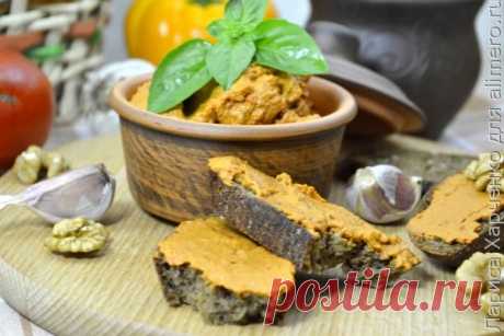 Вкусный паштет из болгарского перца и орехов