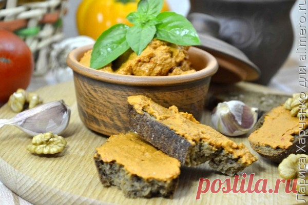 Вкусный паштет из болгарского перца и орехов