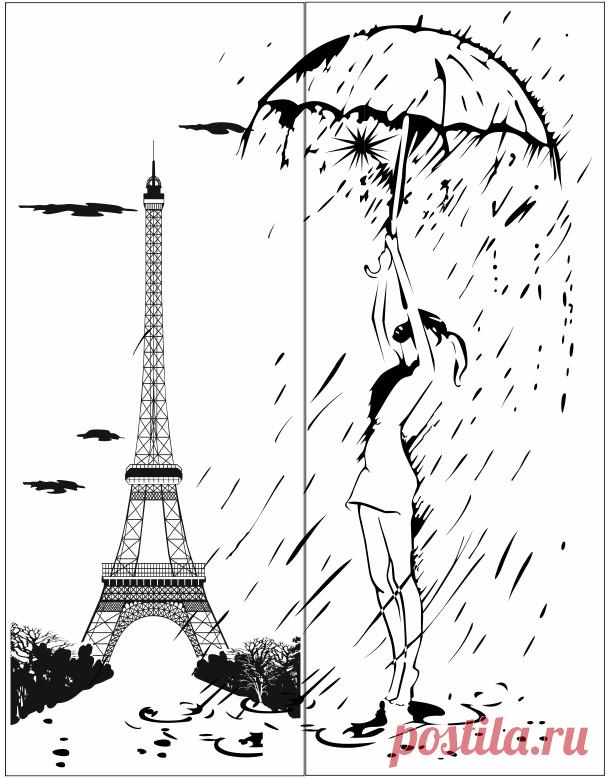 Пескоструйный рисунок девушка Париж 984 | Магазин цифровых товаров