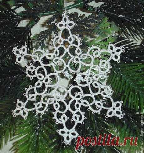 Снежинки фриволите Maxi - белый, снежинка, снежинки, снежинка фриволите, Снег, зима