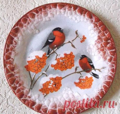 Bullfinches on Mountain Ash Decorative decoupage от ArtByTatianaZ