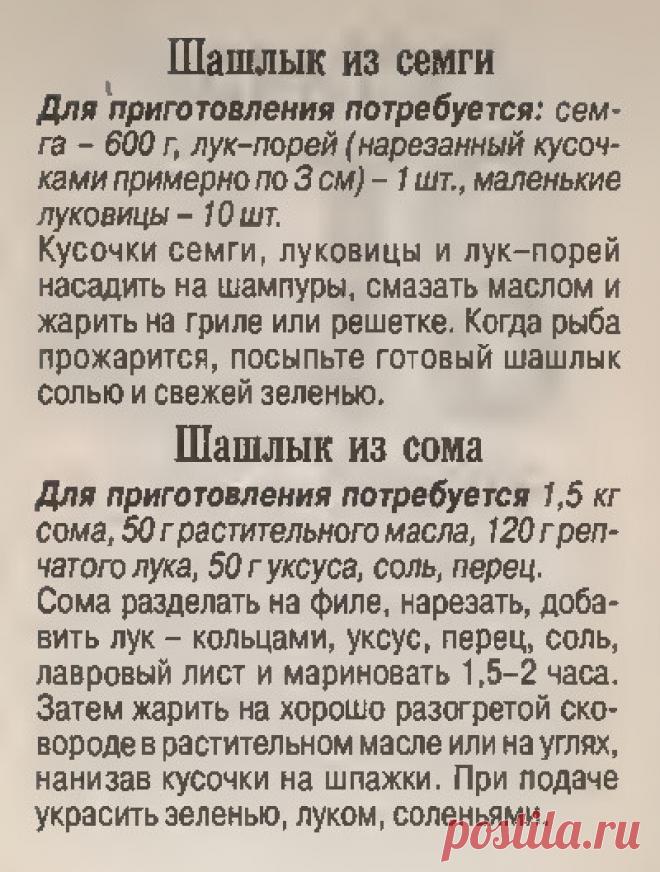 Шашлык из семги. Шашлык из сома