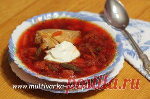 Борщ с курицей в мультиварке |