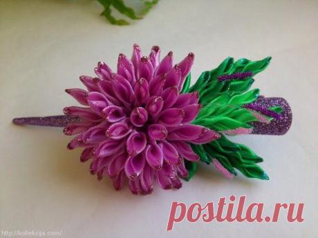 Астра из атласной ленты своими руками (пошагово) - https://kollekcija.com/astra-iz-atlasnoy-lentyi-avtor-nadezhda-balabushko/