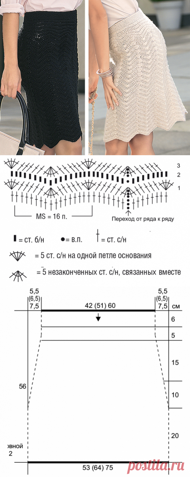 Прекрасная деловая юбка с фигурным краем