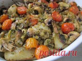 Самые вкусные рецепты: Картошечка с грибами и томатами