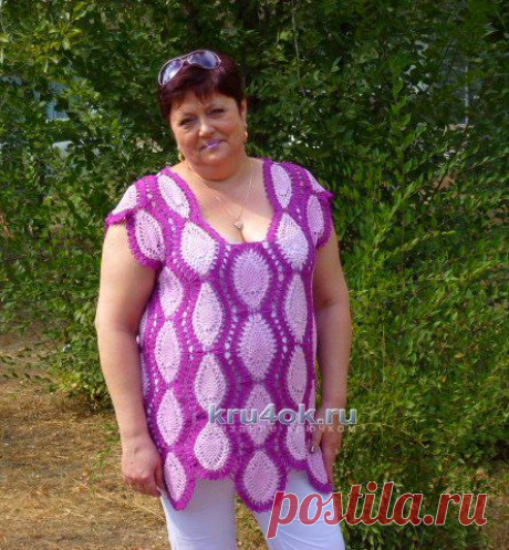 Летняя кофточка крючком. Работа Елены Плаксиной - вязание крючком на kru4ok.ru